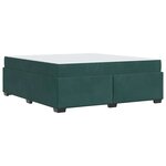 vidaXL Cadre de lit avec matelas Vert foncé 180 x 200 cm Velours