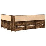 vidaXL Lit Bibliothèque Chêne fumé 160 x 200 cm Bois d'ingénierie