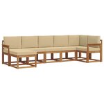 vidaXL Ensemble de canapés d'extérieur 7 pc Naturel et Beige
