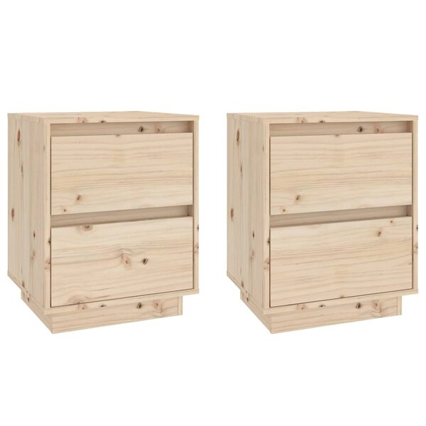 vidaXL Tables de chevet 2 Pièces 40x35x50 cm Bois de pin solide