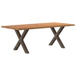 vidaXL Table à manger et bord naturel bois massif chêne rectangulaire