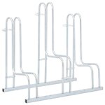 vidaXL Support de vélo au sol autoportant pour 3 vélos acier galvanisé