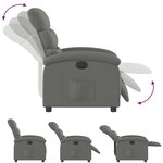 vidaXL Fauteuil inclinable électrique Gris foncé Tissu