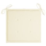 vidaXL Chaises de jardin lot de 2 et coussins crème Bois teck massif
