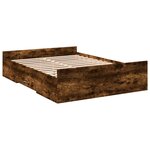 vidaXL Cadre de lit avec tiroirs sans matelas chêne fumé 120x200 cm