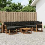vidaXL Ensemble de canapés d'extérieur 8 pc Naturel et noir