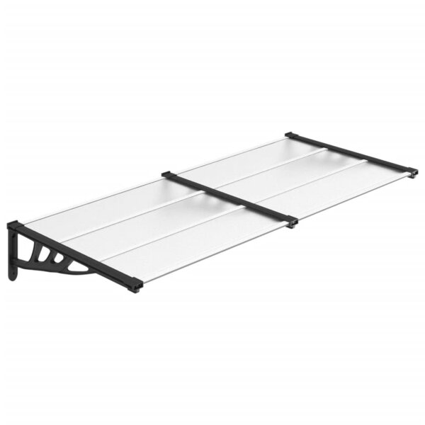 vidaXL Auvent de porte Noir et transparent 199x90 cm Polycarbonate