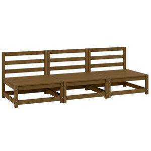 vidaXL Canapés centraux de jardin 3 Pièces marron miel bois de pin massif