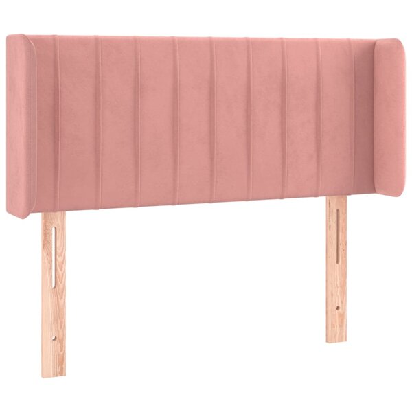 vidaXL Tête de lit avec oreilles Rose 83x16x78/88 cm Velours
