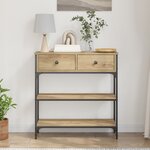 Table Console vidaXL en Chêne Artisan 72 5x25x75 cm Bois d'ingénierie et Acier