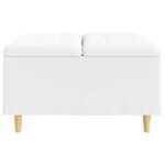 vidaXL Pouf de rangement Blanc 80 x 80 x 45 cm Simili cuir