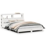 vidaXL Cadre de lit sans matelas blanc 140x190 cm bois de pin massif