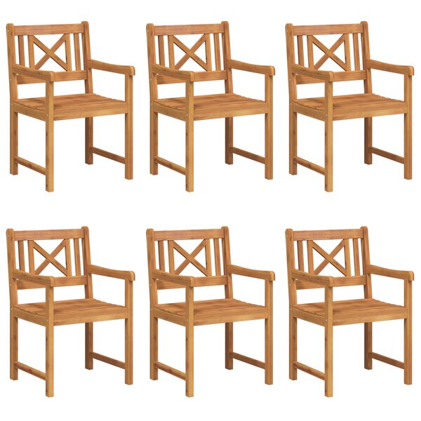 Chaises de jardin vidaXL 6 Pièces 56x55.5x90 cm Bois massif d'acacia