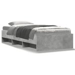 vidaXL Cadre de lit sans matelas gris béton 75x190cm bois d'ingénierie