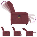 vidaXL Fauteuil de massage inclinable électrique Rouge bordeaux Tissu
