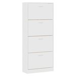 vidaXL Armoire à chaussures Blanc 63x24x147 cm Bois d'ingénierie