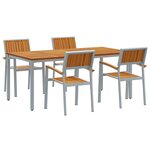 vidaXL Ensemble de salle à manger de jardin 5 pièces en bois d'acacia et métal