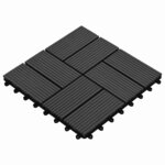vidaXL Carreau de terrasse 11 Pièces Noir 30 x 30 cm WPC