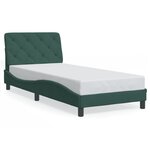 vidaXL Cadre de lit avec LED sans matelas vert foncé 90x200 cm velours