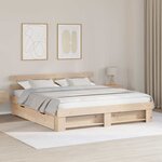 vidaXL Cadre de lit avec tiroir Marron 180 x 200 cm Bois massif en pin
