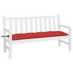 vidaXL Coussin de banc de jardin rouge 150x50x7 cm tissu oxford