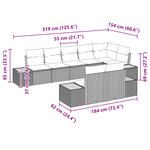 vidaXL Ensemble de Canapés de Jardin 8 Pièces avec Coussins Noir Polyrattan Acacia