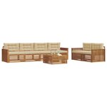 vidaXL Ensemble de canapés d'extérieur 7 pc Naturel et Beige