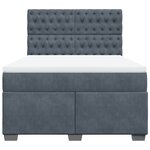 vidaXL Sommier à lattes de lit et matelas Gris foncé 140x200cm Velours