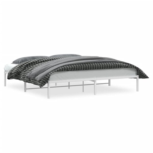 vidaXL Cadre de lit métal blanc 193x203 cm