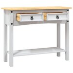 vidaXL Table console Gamme Corona Pin mexicain Blanc 90x34 5x73 cm