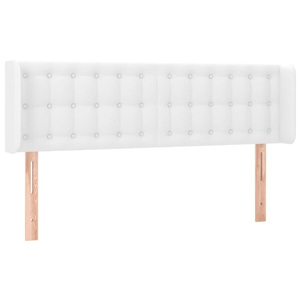 vidaXL Tête de lit avec oreilles Blanc 147x16x78/88 cm Similicuir