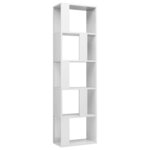 vidaXL Bibliothèque/Séparateur de pièce Blanc brillant Bois ingénierie
