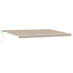 Auvent rétractable automatique vidaXL Beige 500x300 cm
