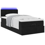 VidaXL Cadre de lit ottoman avec matelas noir 100x200cm velours