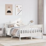 vidaXL Cadre de lit sans matelas blanc 140x200 cm bois de pin massif