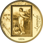 Monnaie LEDA Da Vinci 1/200 Oz Or 5000 Francs Gabon