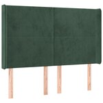 vidaXL Sommier à lattes de lit matelas et LED Vert foncé 140x190 cm