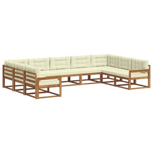 vidaXL Ensemble de canapés d'extérieur 9 pc Naturel et Crème