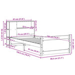 vidaXL Lit bibliothèque sans matelas 75x190 cm bois de pin massif