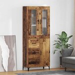 vidaXL Haut Armoire Bois Ancien 69 5 x 34 x 180 cm Bois d'ingénierie