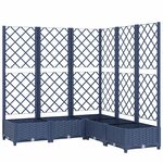 vidaXL Jardinière avec treillis bleu gris 120x120x121 5 cm PP