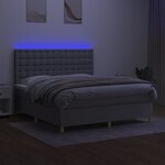 vidaXL Sommier à lattes de lit et matelas et LED Gris clair 180x200 cm