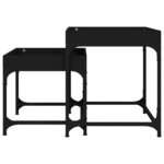 vidaXL Tables d'appoint 2 Pièces Noir Bois d'ingénierie