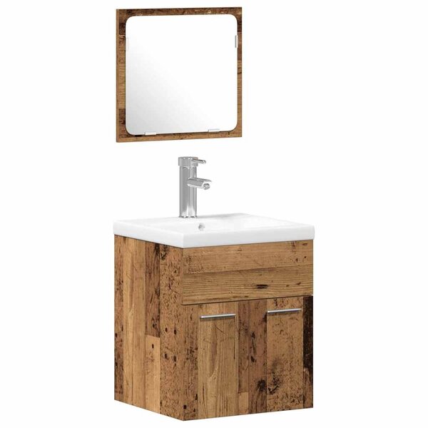 vidaXL Ensemble de meubles de salle de bain 3 Pièces Bois Ancien