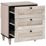 vidaXL Table de chevet Beige 50 x 33 x 60 cm bois de manguier massif