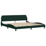 vidaXL Cadre de lit sans matelas Hanko vert foncé 200x200 cm velours