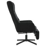 vidaXL Chaise de relaxation avec repose-pied Noir Velours