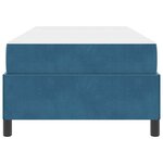 vidaXL Cadre de lit Bleu foncé et blanc 100 x 200 cm Velours