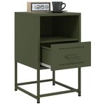 vidaXL Tables de chevet 2 Pièces vert olive 36x39x60 5 cm acier