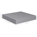 vidaXL Étagères murales flottantes 2 Pièces gris 23x23 5x3 8 cm MDF